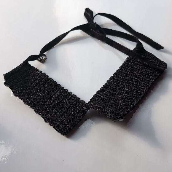 Authentic Anteprima Black and Silver Beaded Collar Necklace - Picture 7 of 10